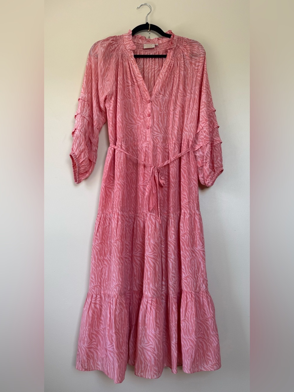 Rungolee Bella Silk Dress - Pink Striped - XS